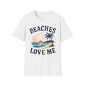 Beaches Love Me — Retro Sunset Palm Beach Graphic Tee