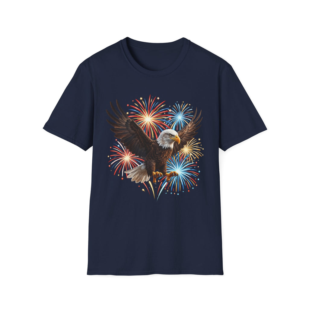 4th of July Fireworks T-Shirt — Bald Eagle Graphic Tee