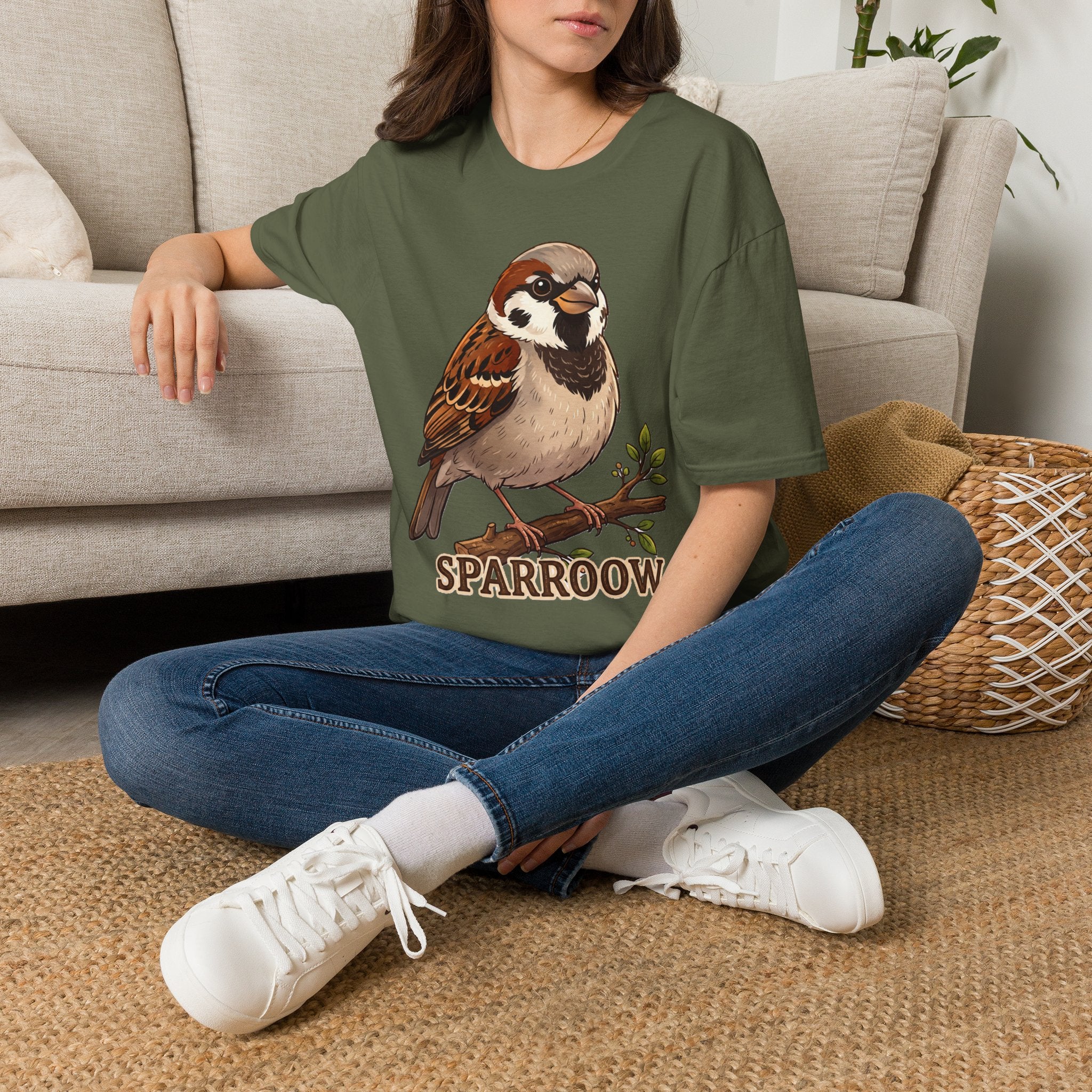 Sparrow Graphic T‑Shirt — Cute Bird Illustration Tee