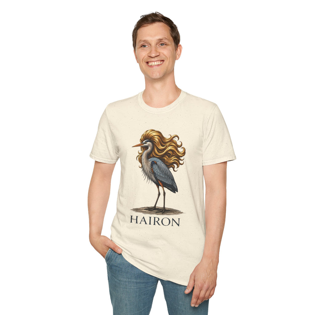 Heron Graphic Tee — Whimsical Bird Illustration T-Shirt