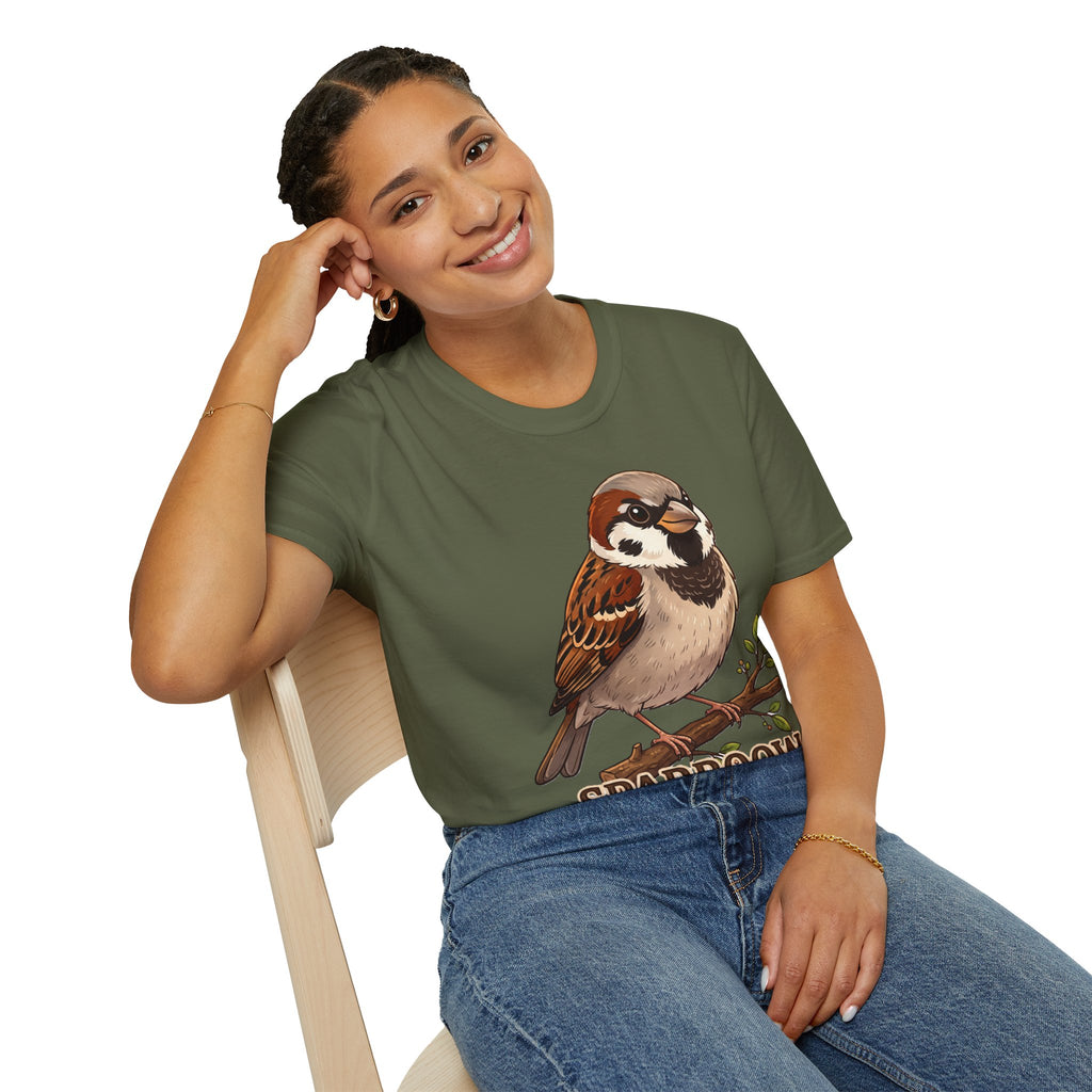 Sparrow Graphic T‑Shirt — Cute Bird Illustration Tee