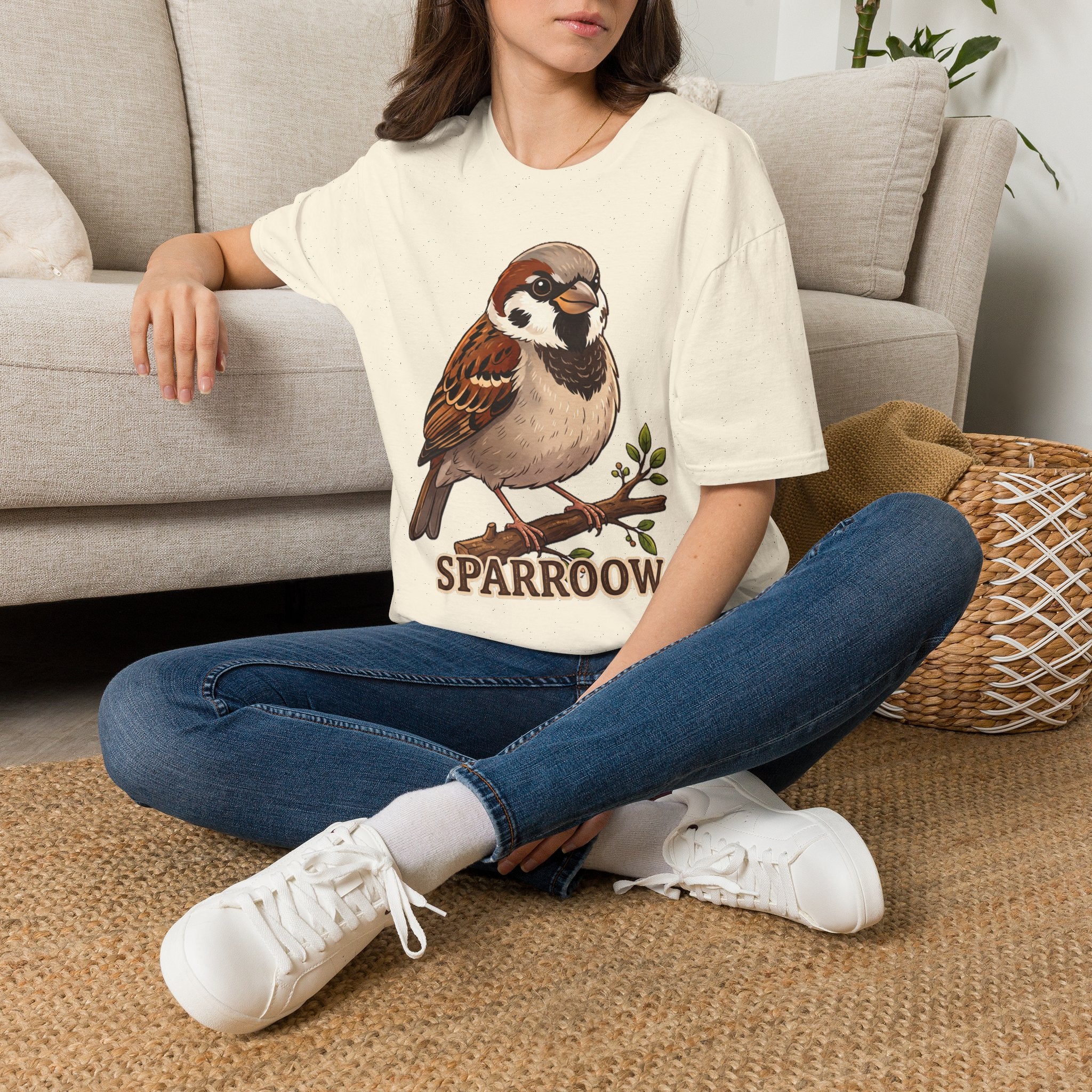 Sparrow Graphic T‑Shirt — Cute Bird Illustration Tee