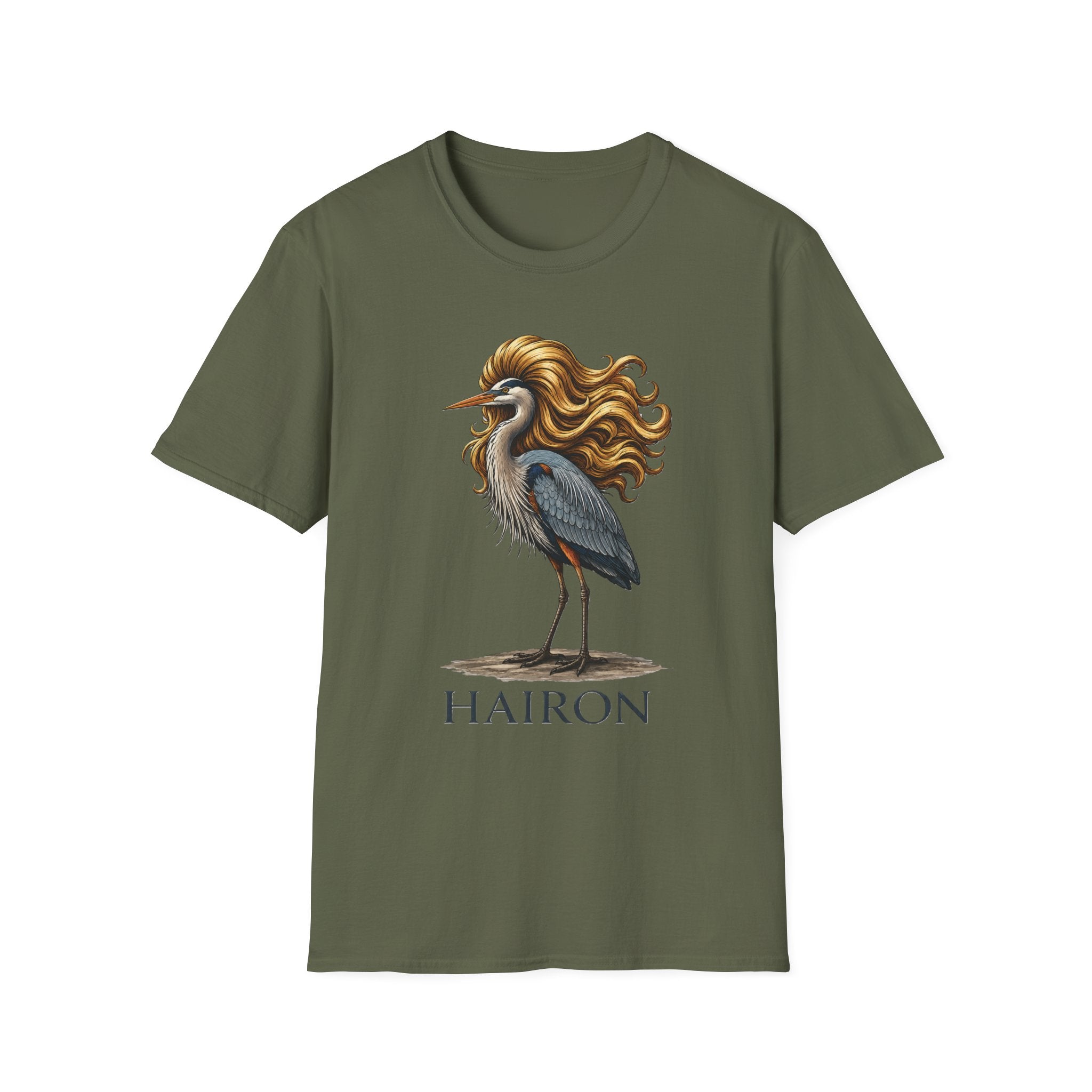 Heron Graphic Tee — Whimsical Bird Illustration T-Shirt