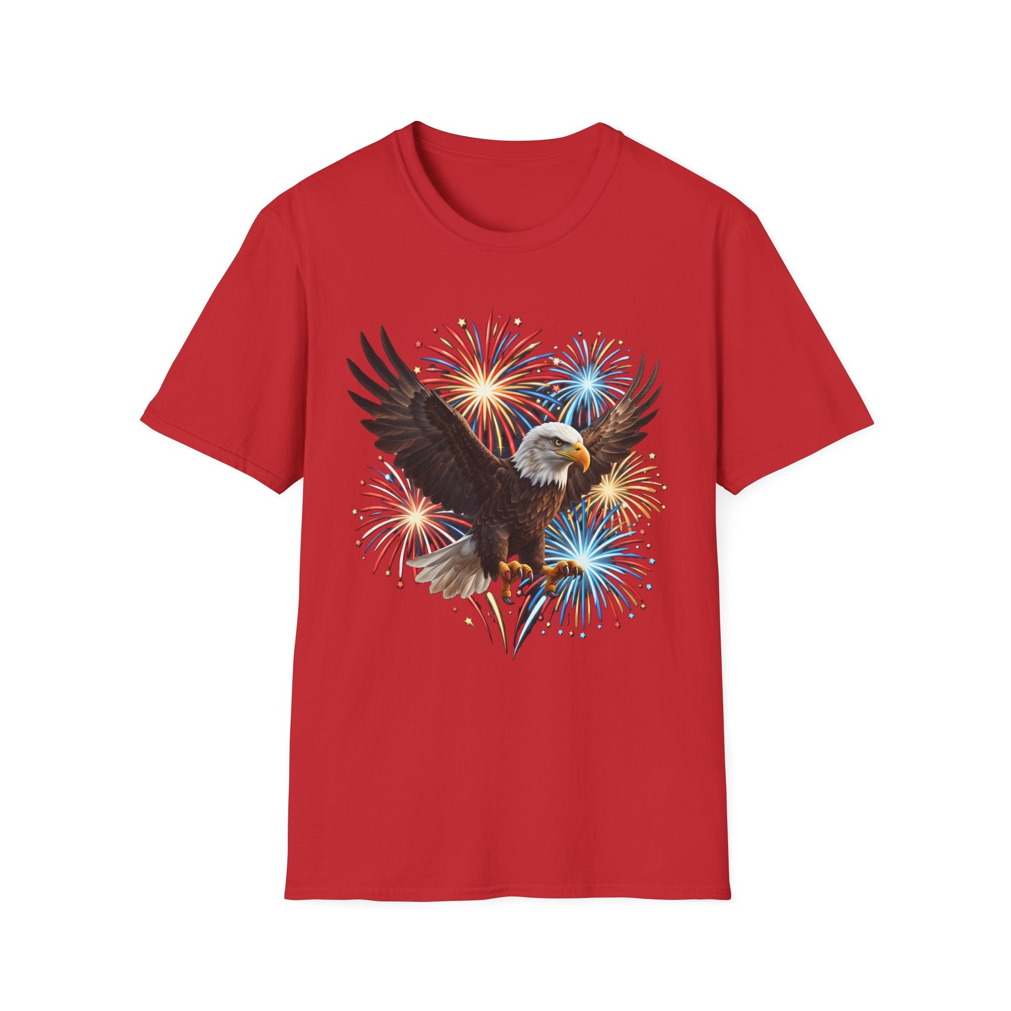 4th of July Fireworks T-Shirt — Bald Eagle Graphic Tee