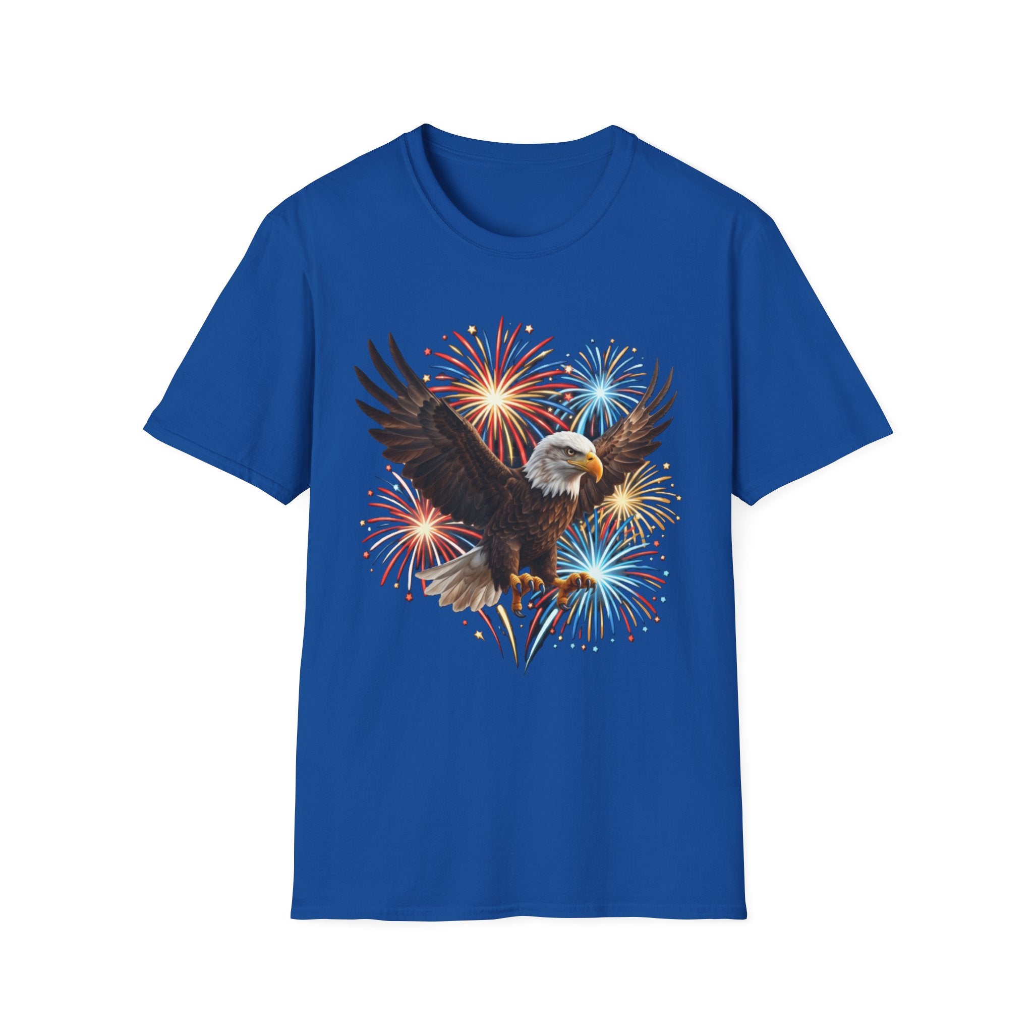 4th of July Fireworks T-Shirt — Bald Eagle Graphic Tee