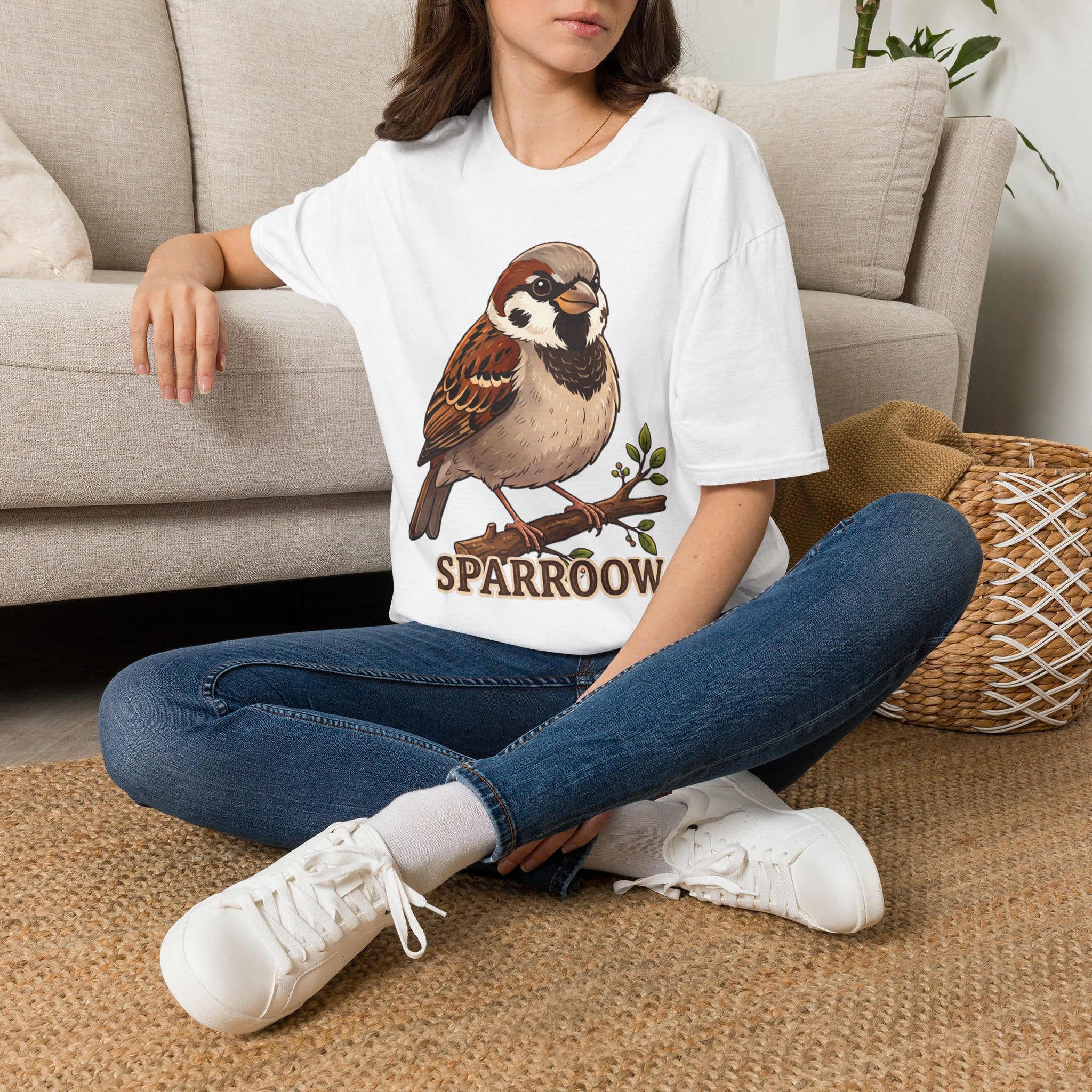 Sparrow Graphic T‑Shirt — Cute Bird Illustration Tee
