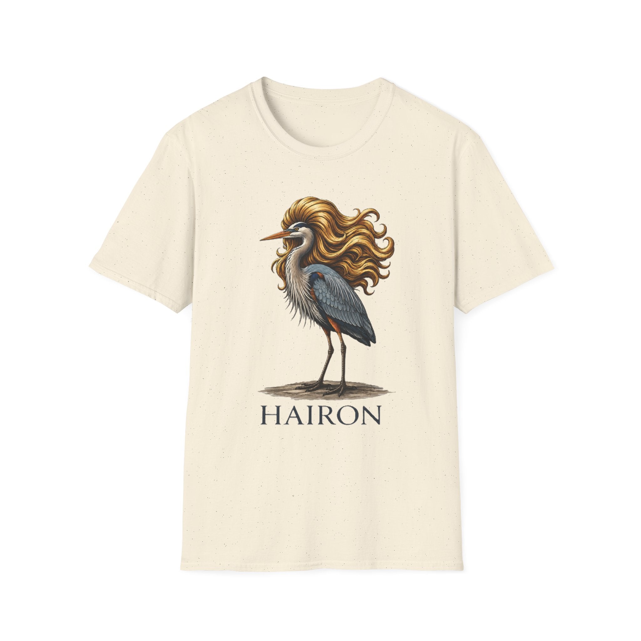 Heron Graphic Tee — Whimsical Bird Illustration T-Shirt