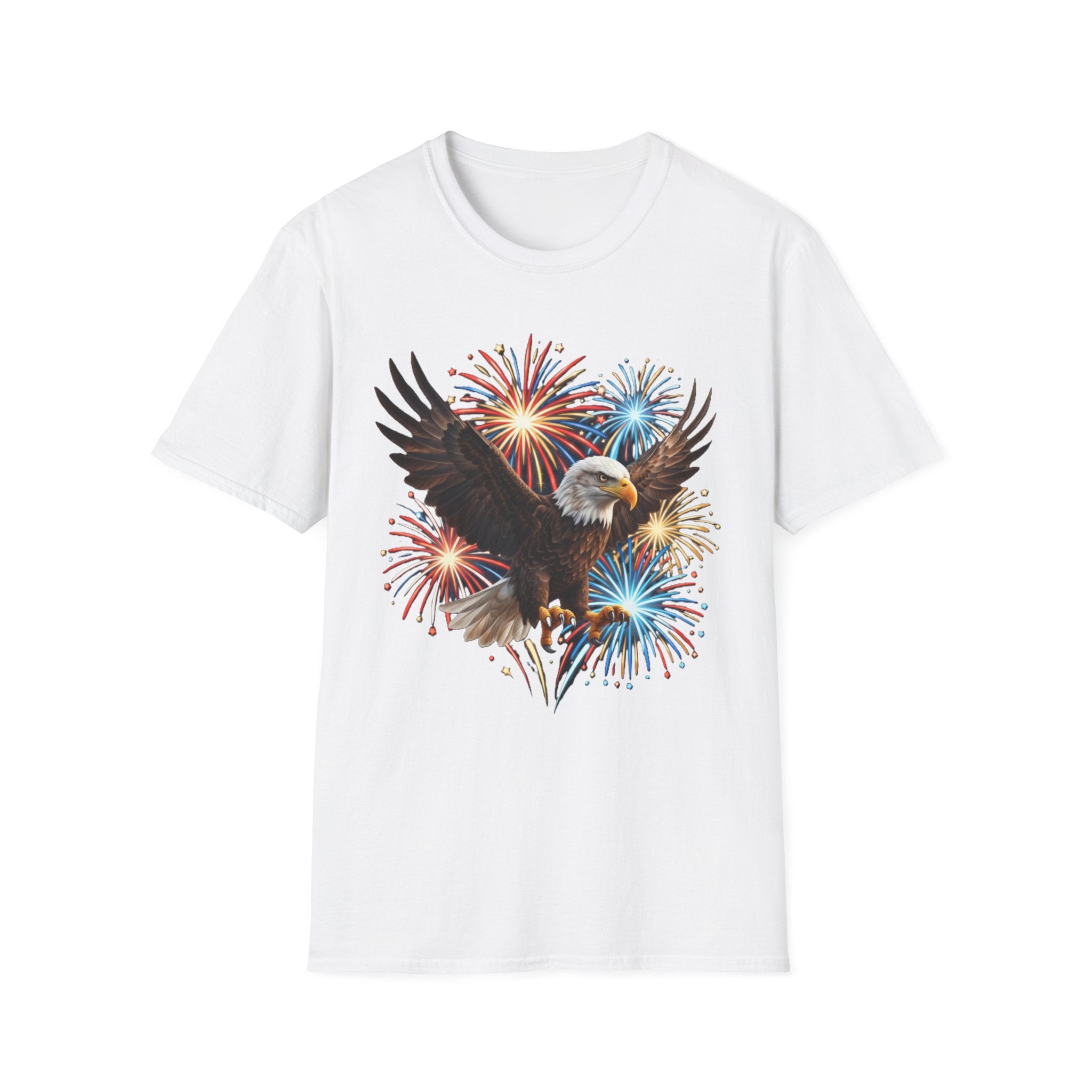 4th of July Fireworks T-Shirt — Bald Eagle Graphic Tee